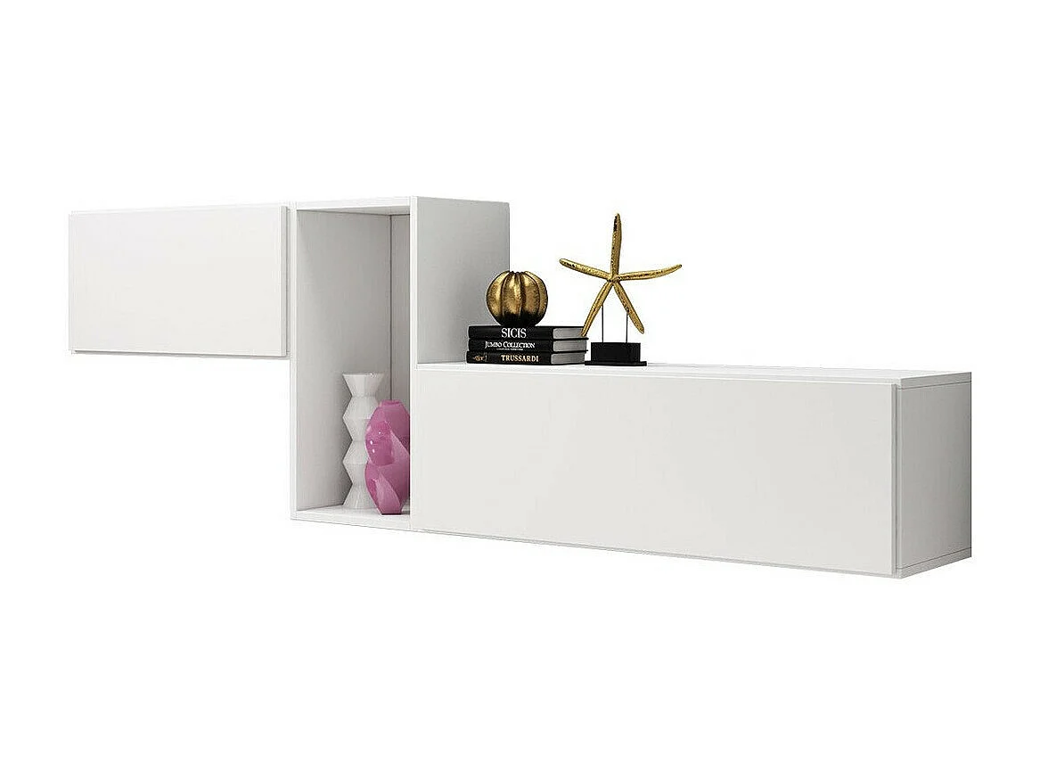 Mueble TV Charlotte C116, Blanco, Número de puertas: 2.00, 226x75x39cm