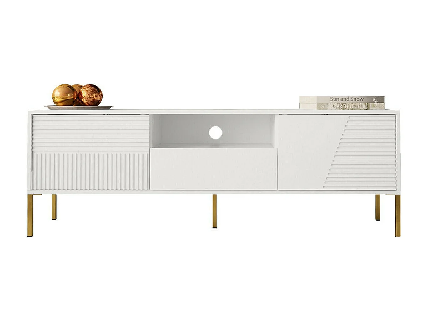 Mueble TV Merced L105, Blanco, 155x54x40cm