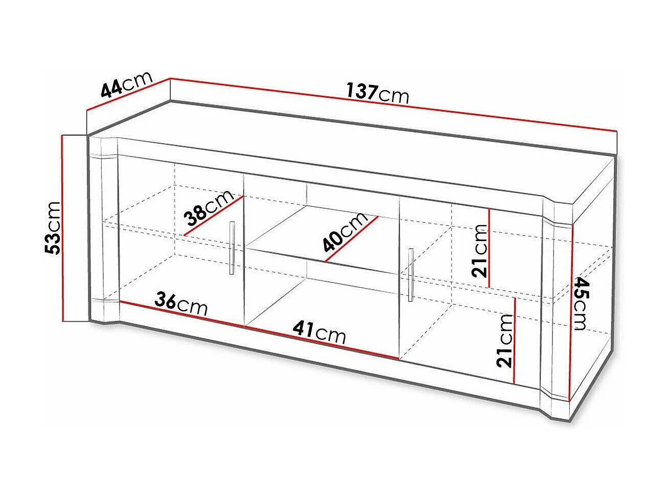 Mueble TV Stanton D111, Trufa roble, Número de puertas: 2.00, 137x53x44cm