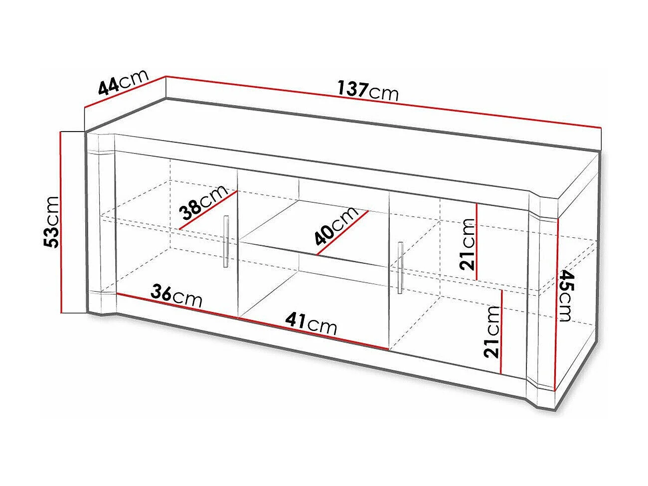 Mueble TV Stanton D111, Trufa roble, Número de puertas: 2.00, 137x53x44cm
