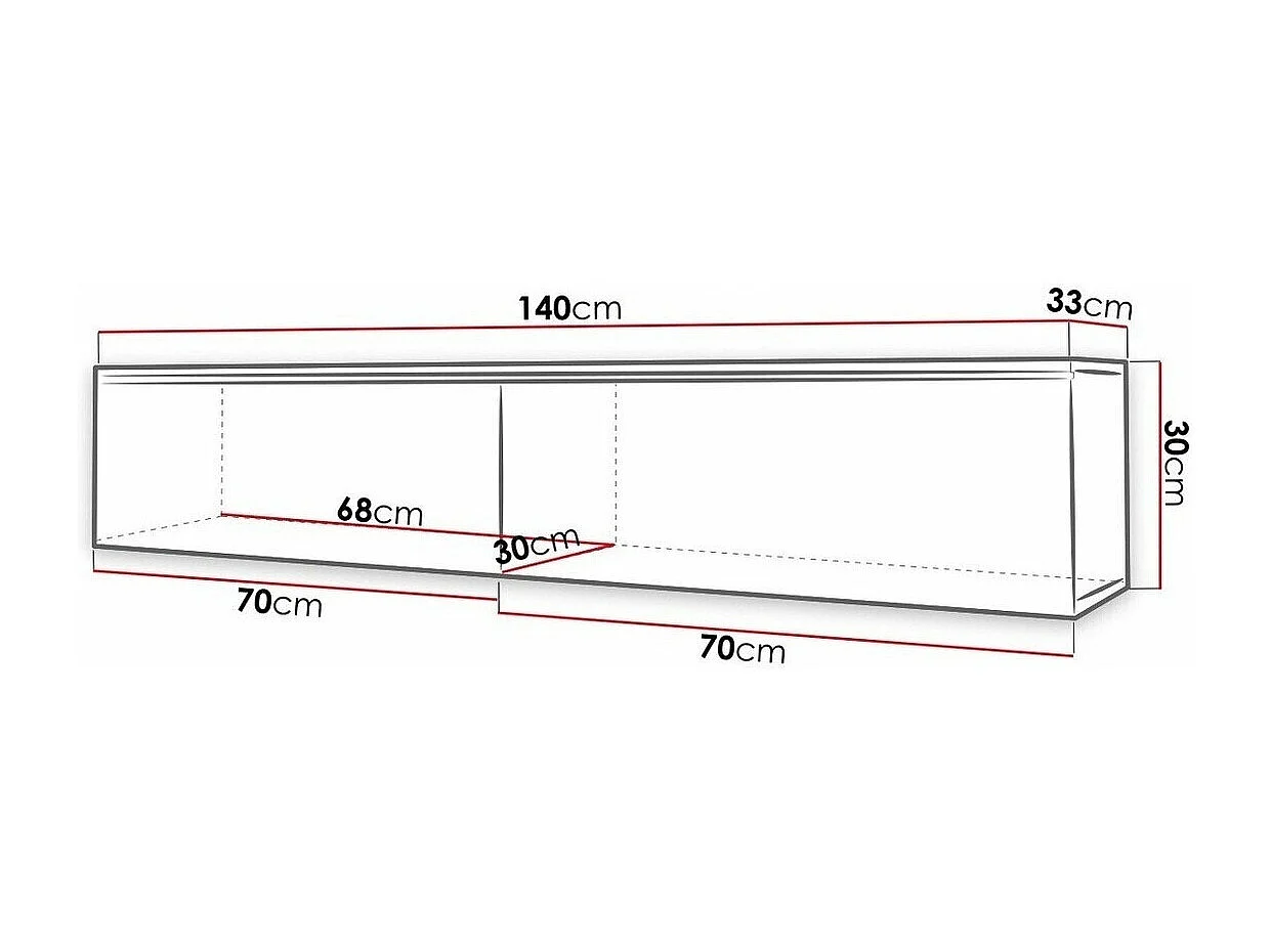 Mueble TV Sarasota 120, Wotan roble|Blanco brillante, Número de puertas: 2.00, 140x30cm