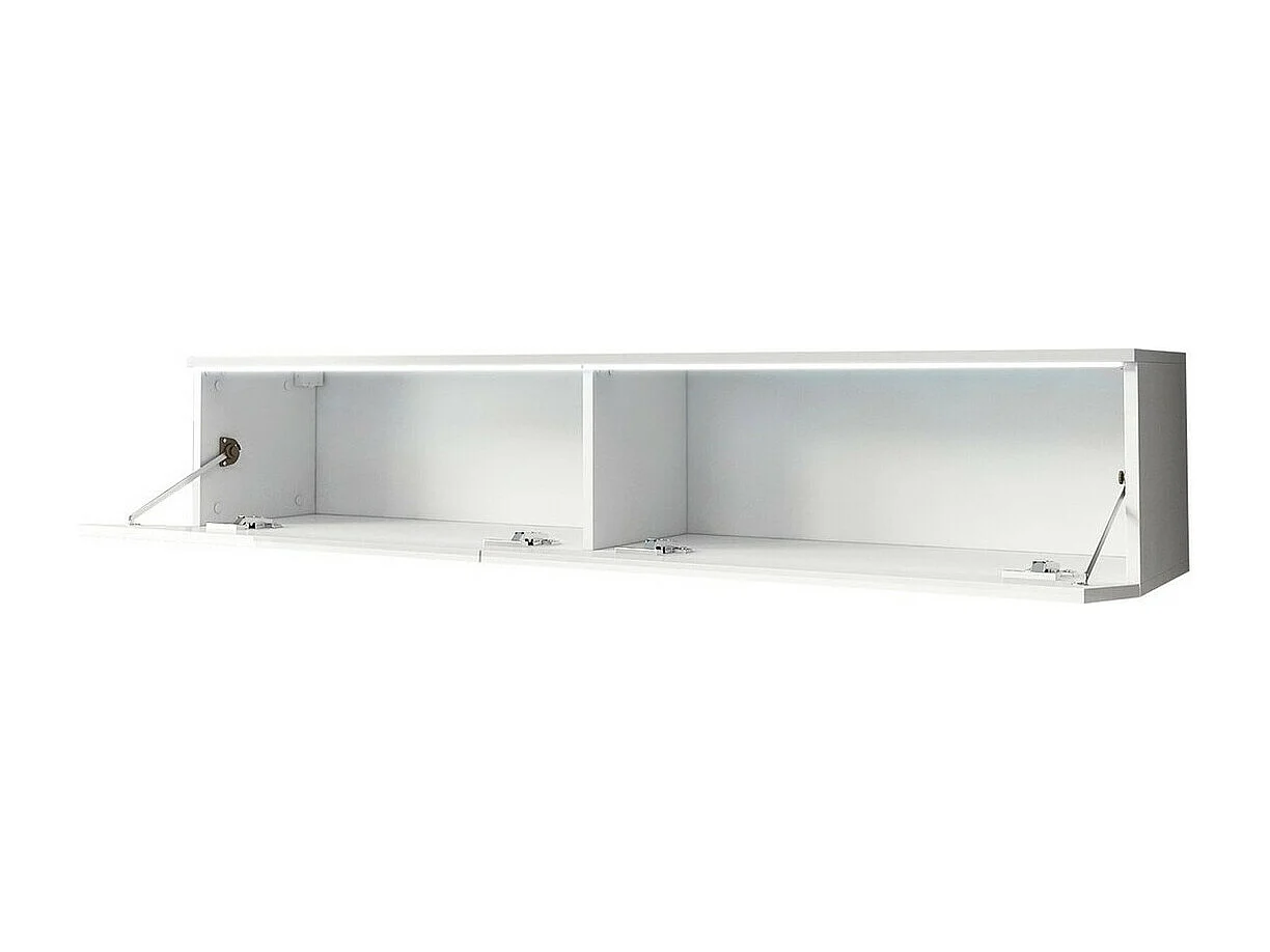 Meuble TV Sarasota 120, Chêne wotan|Blanc brillant, Le nombre de portes: 2, 140x30x33cm