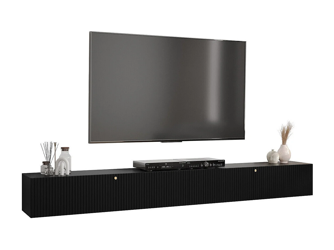 Mueble TV Hartford H108, Negro, Número de puertas: 2.00, 300x34x40cm