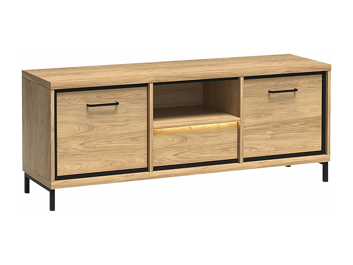 Meuble TV Etrmoni 112, Clair bois, Le nombre de portes: 2, Nombre de tiroirs: 1, 139x48cm