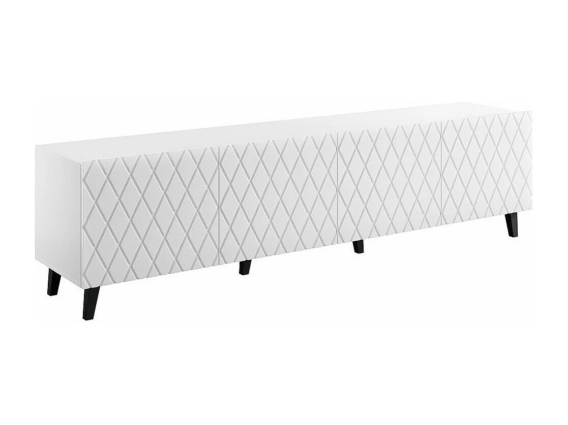 Meuble TV Charlotte 174, Blanc, Le nombre de portes: 4, 200x52x42cm