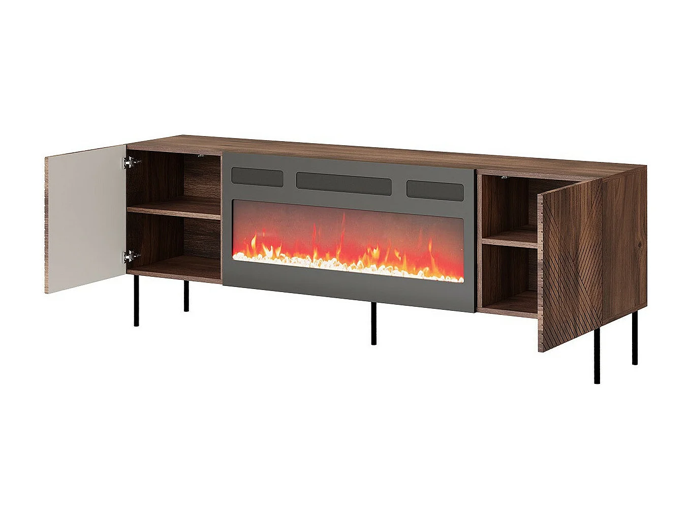 Mueble TV Charlotte L102, Nogal, 191x68x40cm