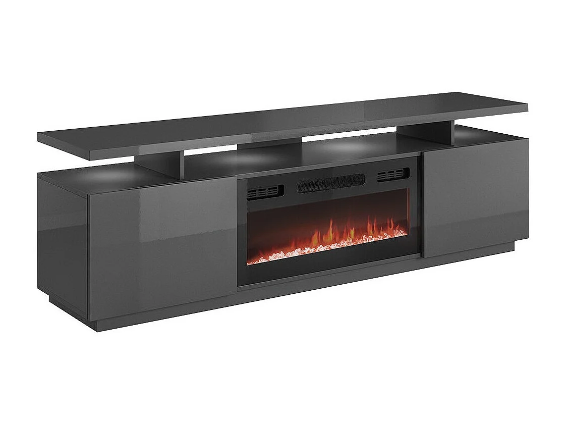 Mueble TV Charlotte 151, Grafito|Negro|Grafito brillante, Número de puertas: 2.00, 180cm