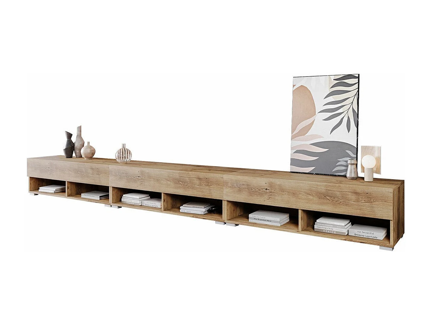 Mesa para TV Sarasota 144, O número de portas: 3, 300x30x33cm