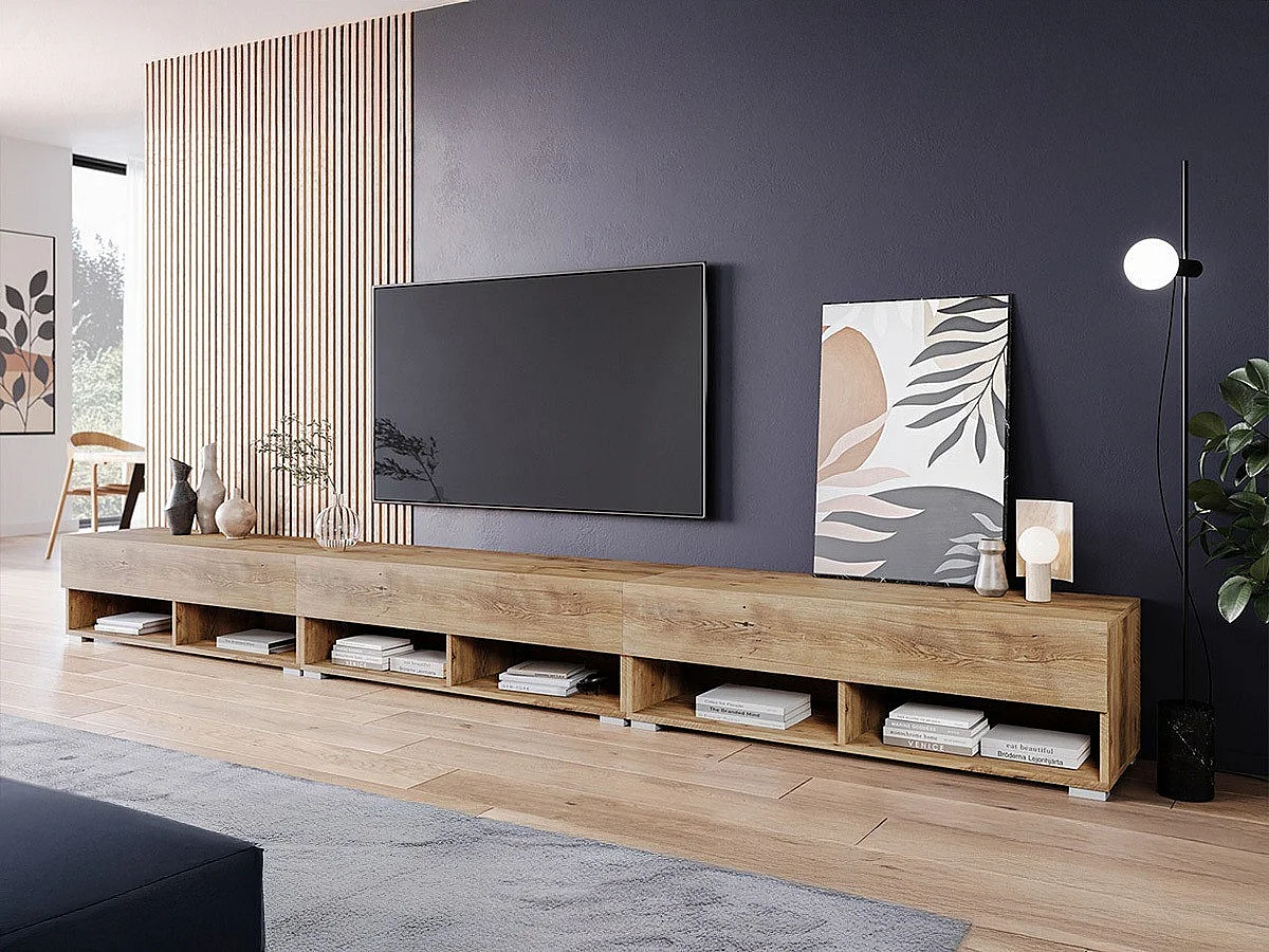 Mesa para TV Sarasota 144, O número de portas: 3, 300x30x33cm