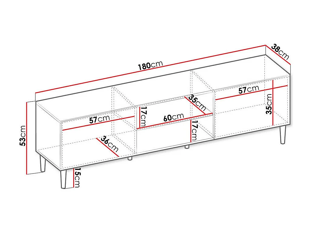 Mesa para TV Comfivo H106, 180x53x40cm