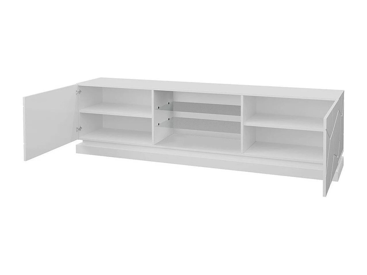 Mueble TV Charlotte 128, Blanco|Blanco brillante, Número de puertas: 2.00, 200x57x40cm