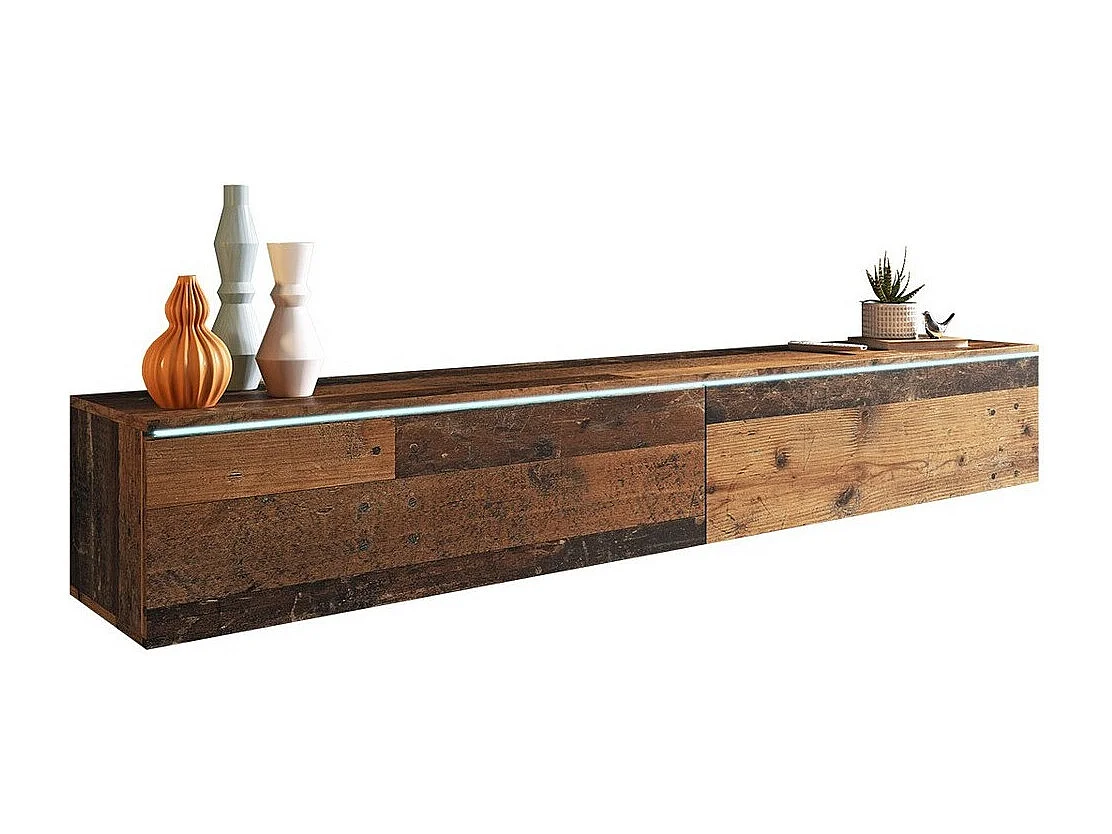 Mueble TV Sarasota 121, Arbol envejecido, Número de puertas: 2.00, 180x30x33cm