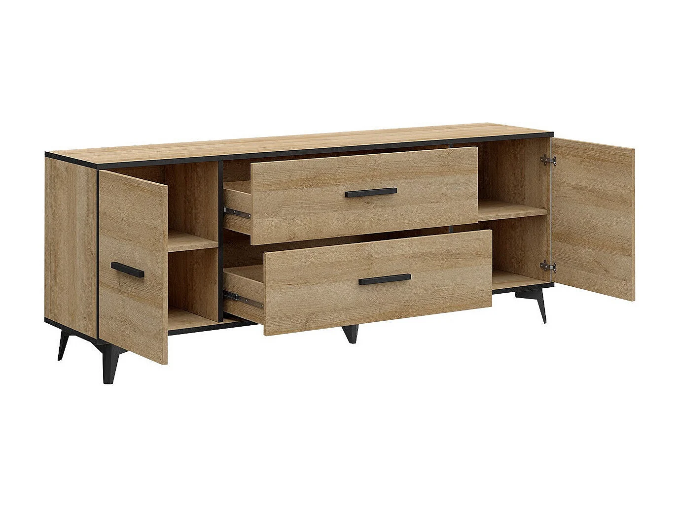 Mueble TV Parma D105, Nogal, Número de puertas: 2.00, Número de cajones: 2.00, 179x68cm