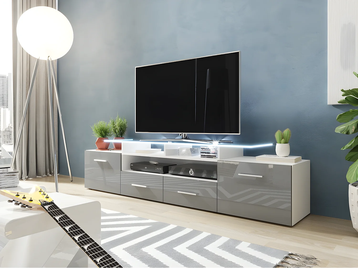 Mesa para TV Charlotte 117, O número de portas: 2, 194x38x39cm