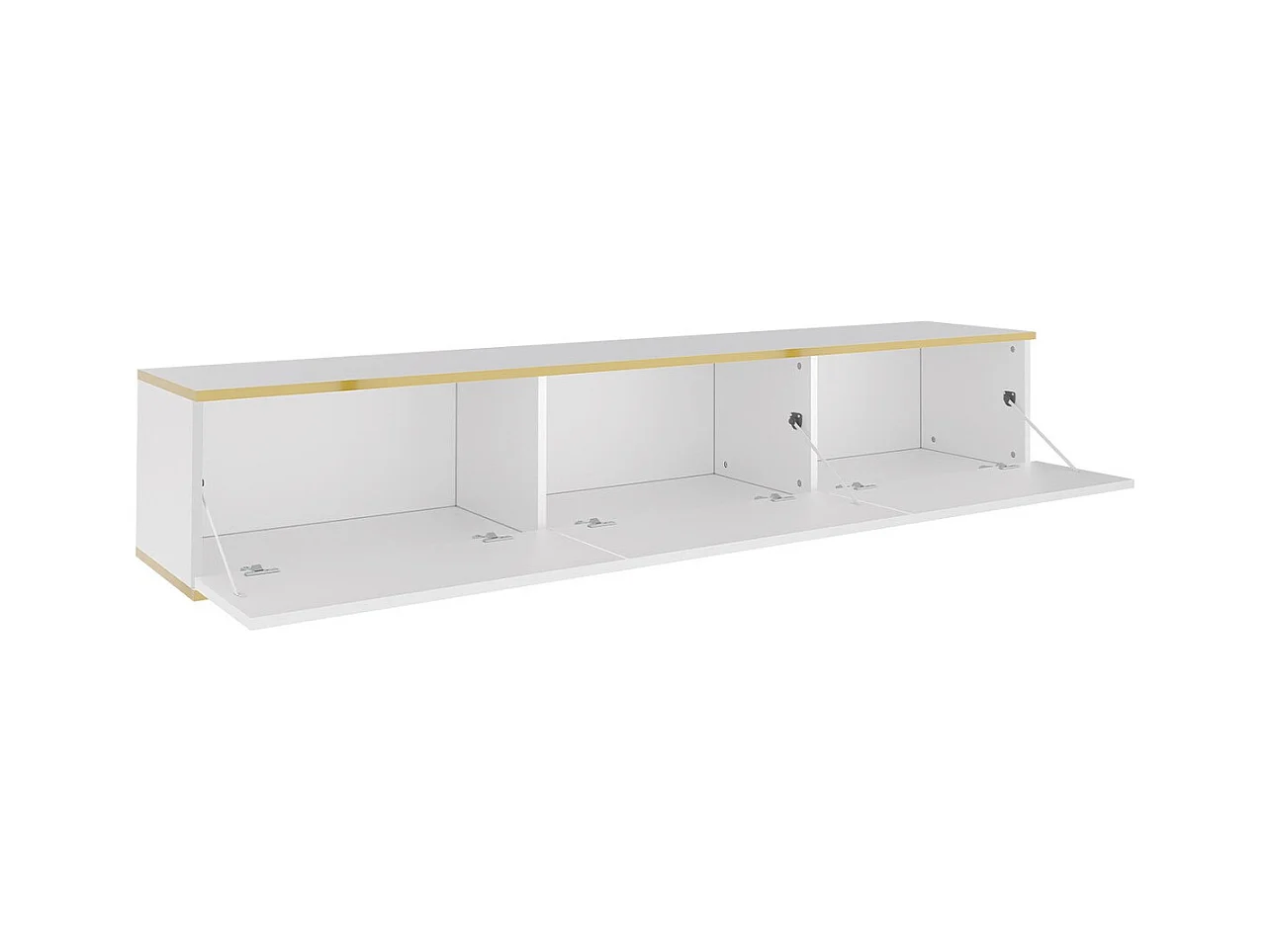 Mueble TV Lima 124, Negro|Dorado, Número de puertas: 3.00, 175x30x32cm