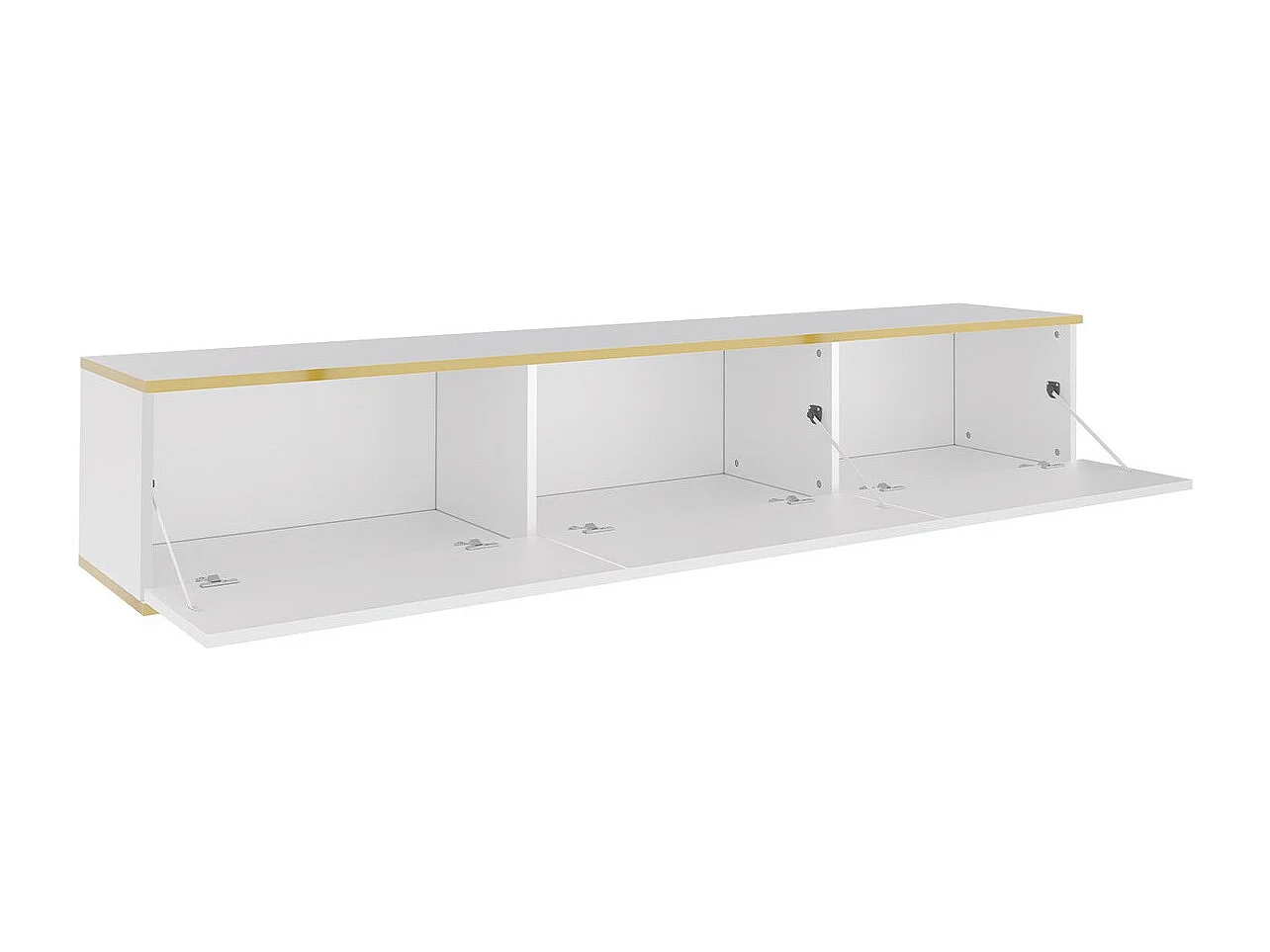 Mueble TV Lima 124, Negro|Dorado, Número de puertas: 3.00, 175x30x32cm