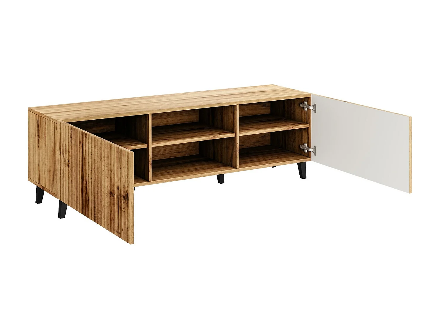 Mobile porta TV Remeta 102, Quercia di Wotan|Nero, Il numero di porte: 2.00, 150x53x42cm