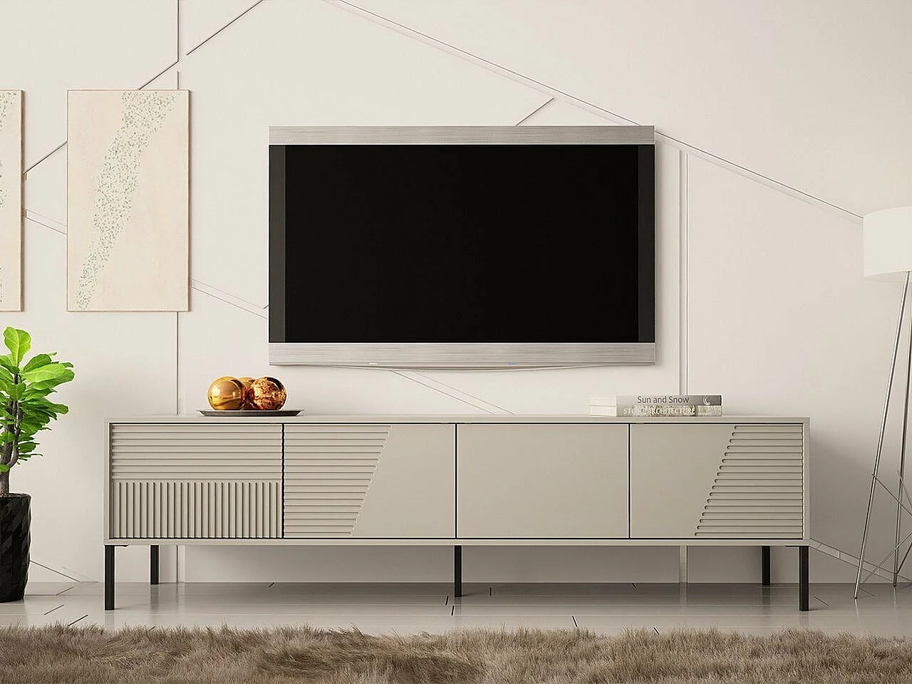 Meuble TV Verteni 100, Cachemire, 190x53x40cm