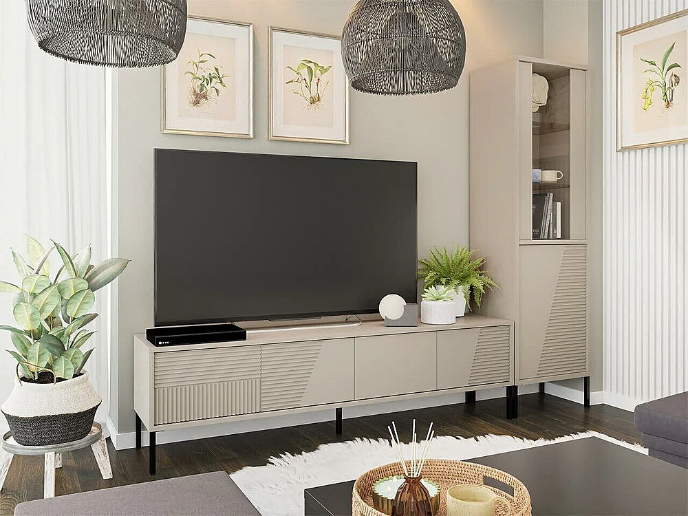 Meuble TV Verteni 100, Cachemire, 190x53x40cm