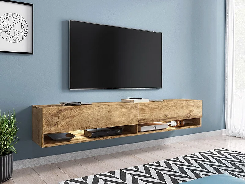 Mueble TV Sarasota 119, Wotan roble, Número de puertas: 2.00, 180x30x33cm