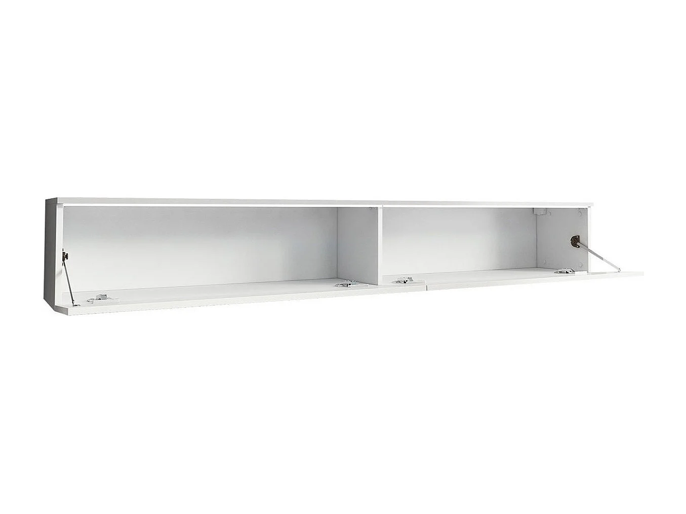 Meuble TV Sarasota 121, Blanc brillant|Matera gris, Le nombre de portes: 2, 180x30x33cm