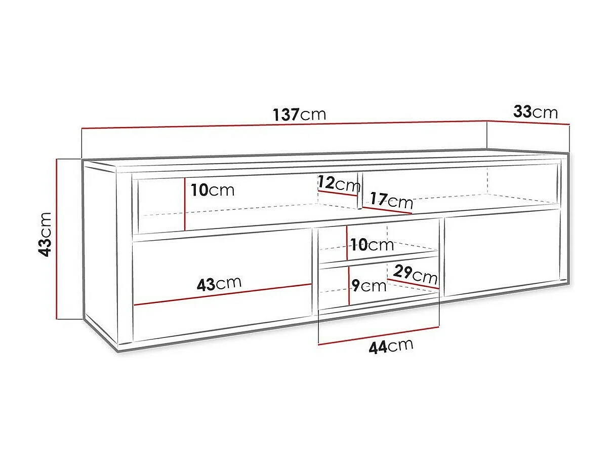 Mueble TV Nashville 111, Wotan roble, Número de puertas: 2.00, 137x43x33cm