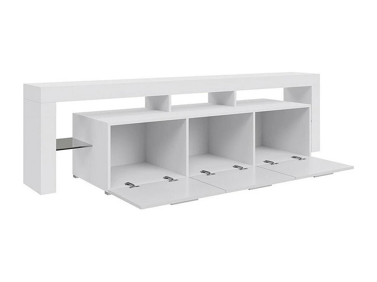 Mueble TV Nashville 103, Gris brillante|Blanco, Número de puertas: 3.00, 200x55x45cm