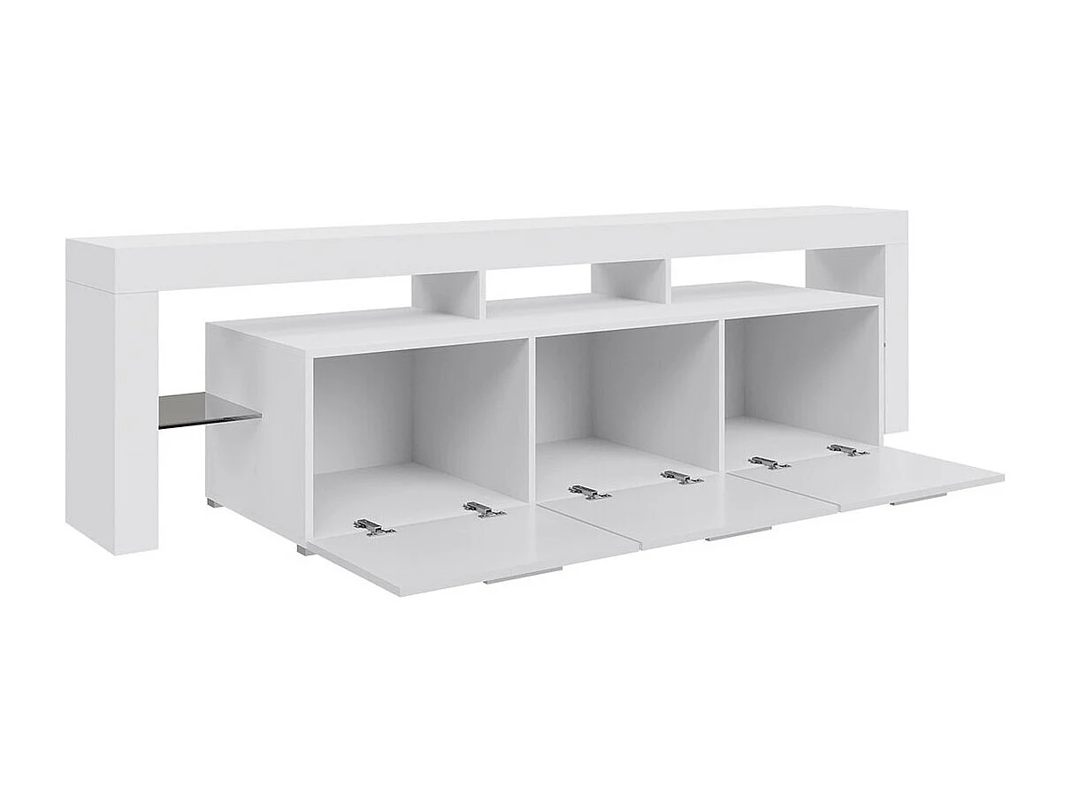 Mueble TV Nashville 103, Gris brillante|Blanco, Número de puertas: 3.00, 200x55x45cm