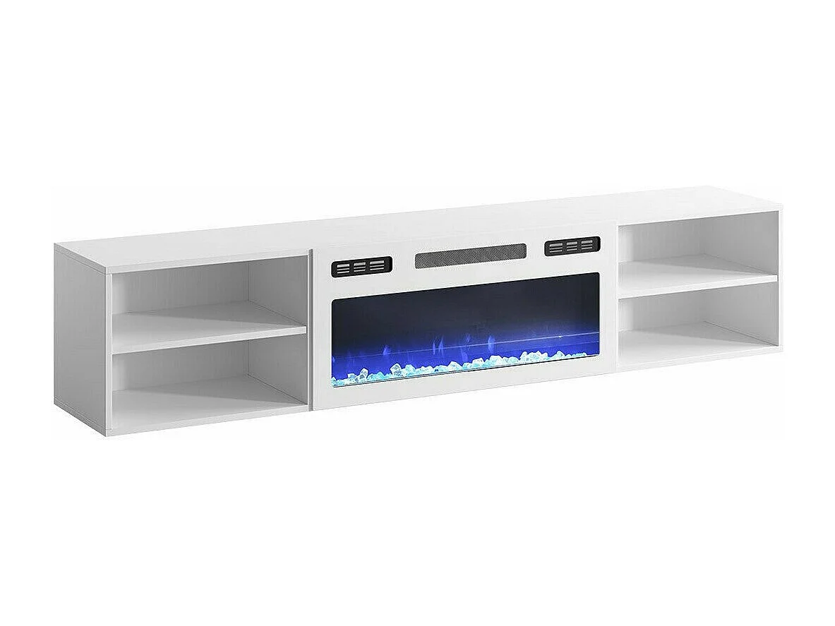 Meuble TV Charlotte 190, Blanc, 180x39x33cm