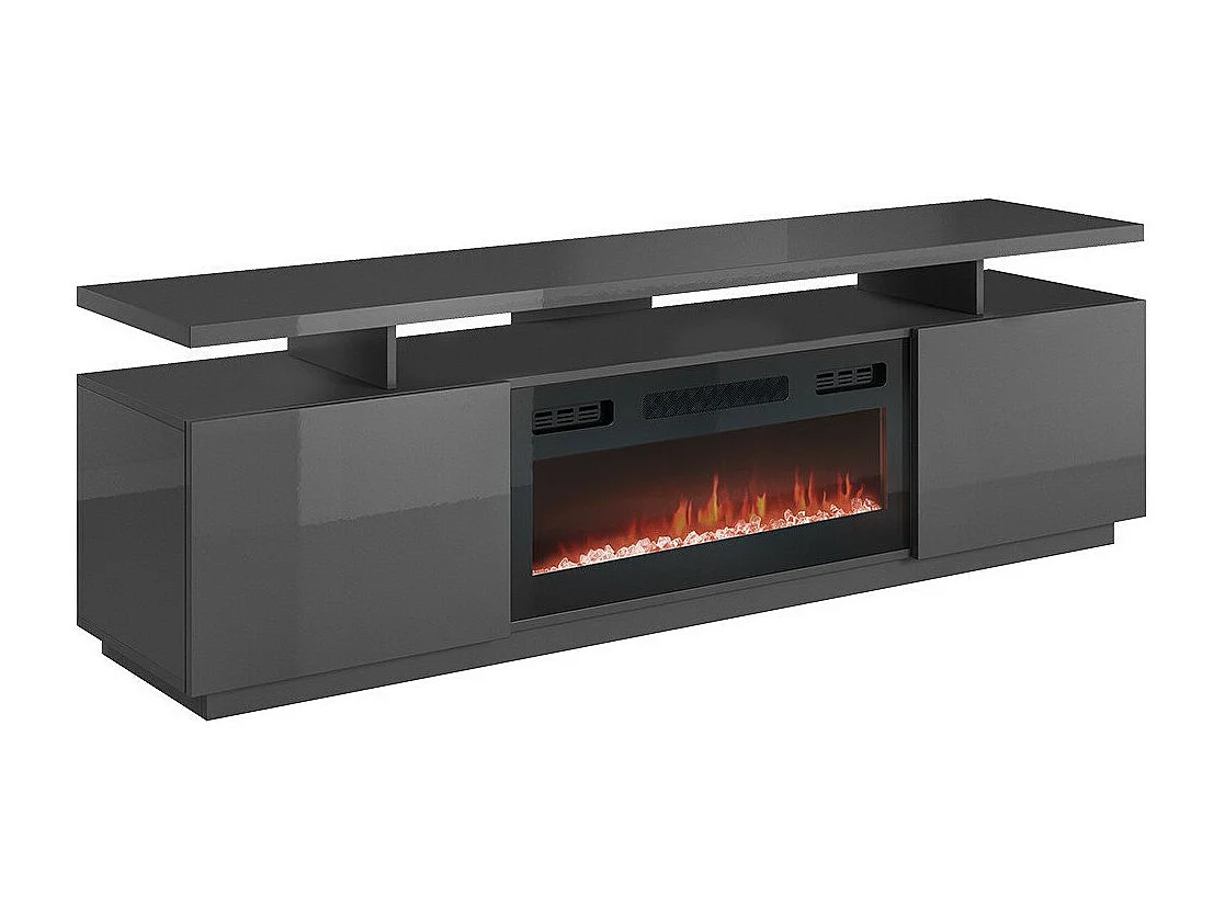 Mueble TV Charlotte 151, Grafito|Negro|Grafito brillante, Número de puertas: 2.00, 180cm