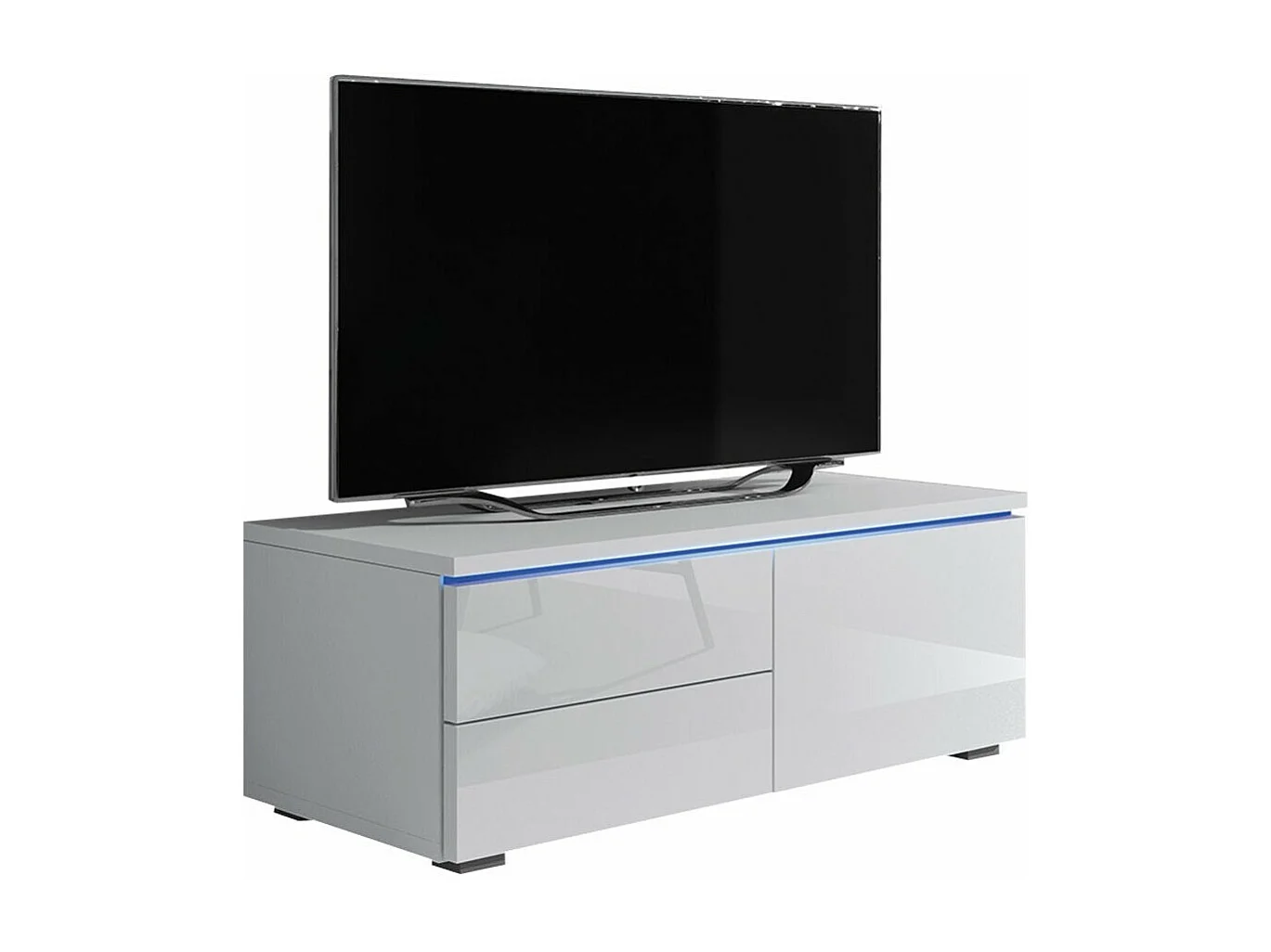 Mueble TV Nashville 130, Blanco brillante|Blanco, Número de puertas: 1.00, 100x35x45cm