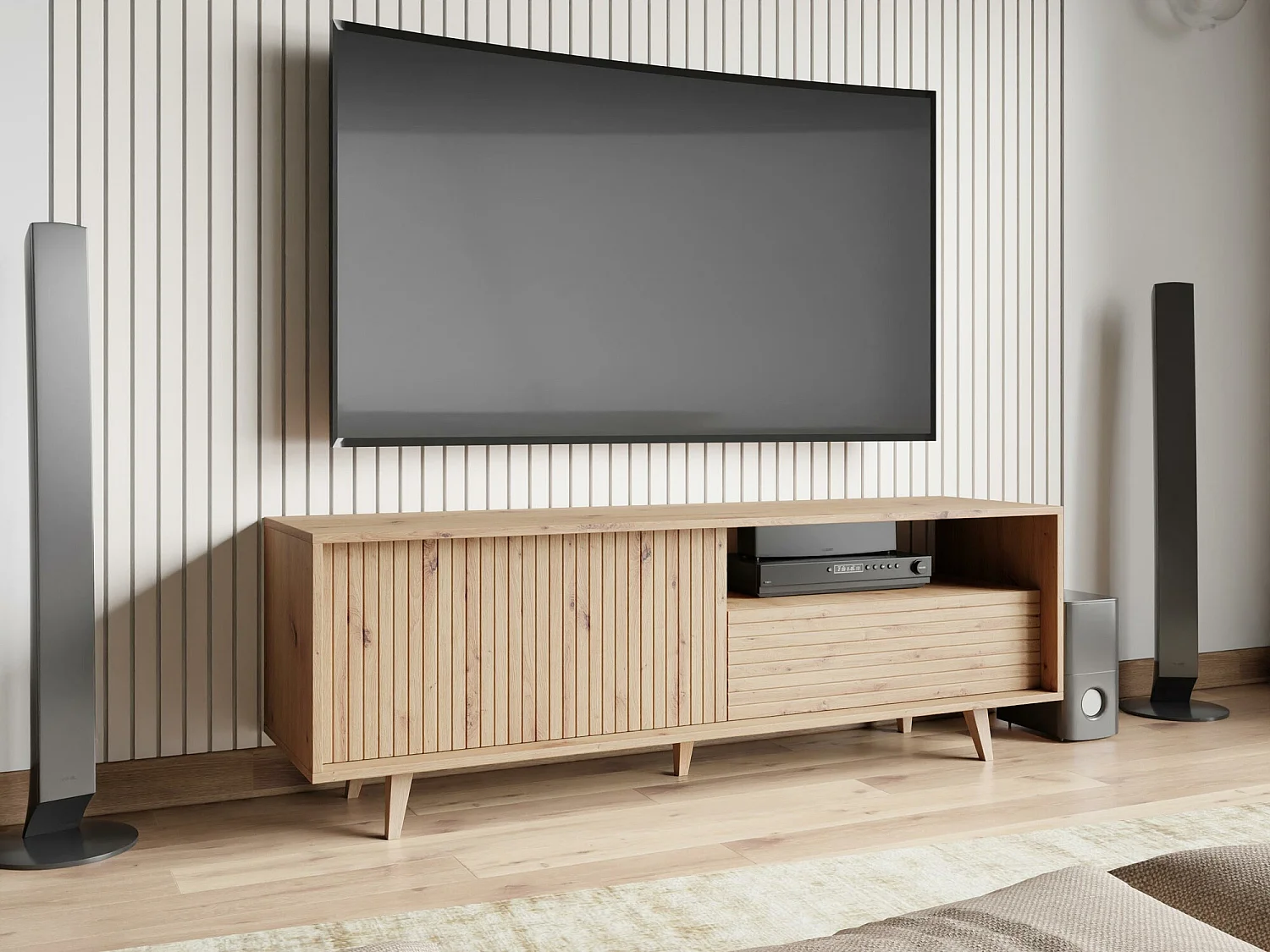 Mueble TV Comfivo L108, Roble Artisan, 152x52x40cm