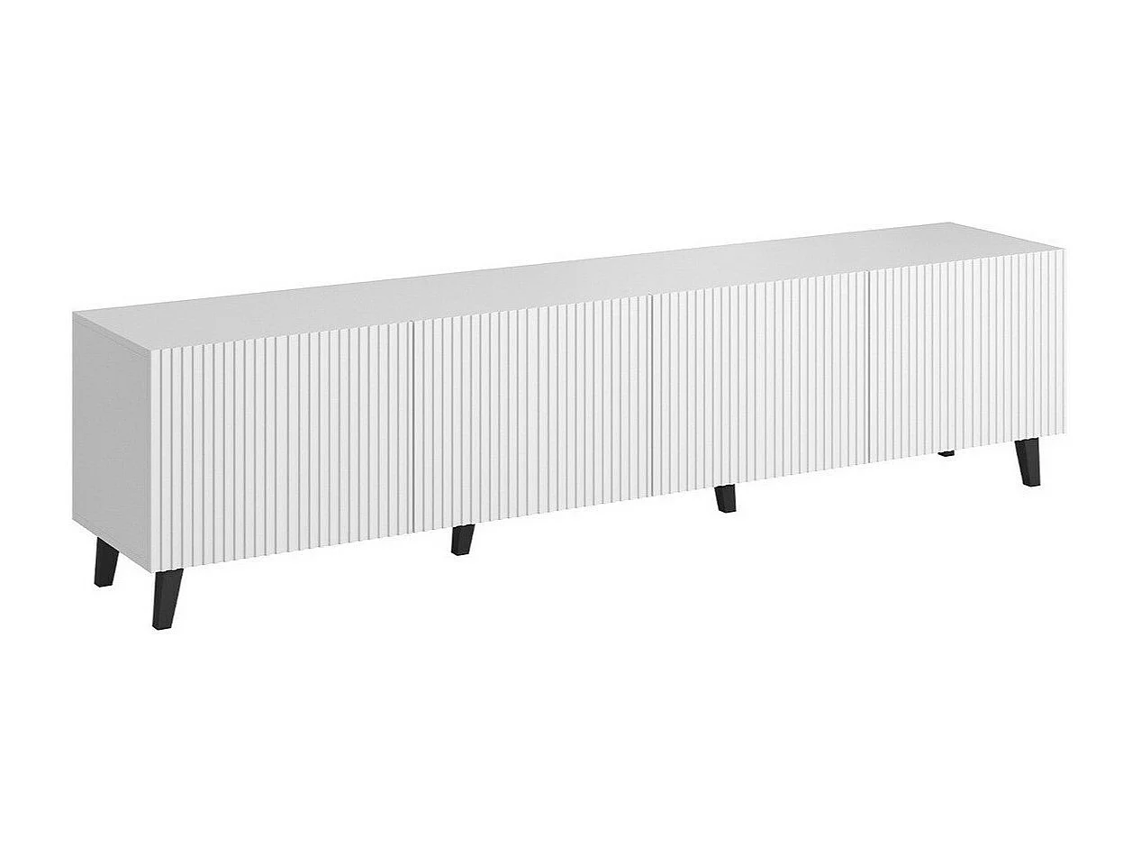 Mobile porta TV Levmari 103, Nero|Bianco, Il numero di porte: 4.00, 201x52x40cm