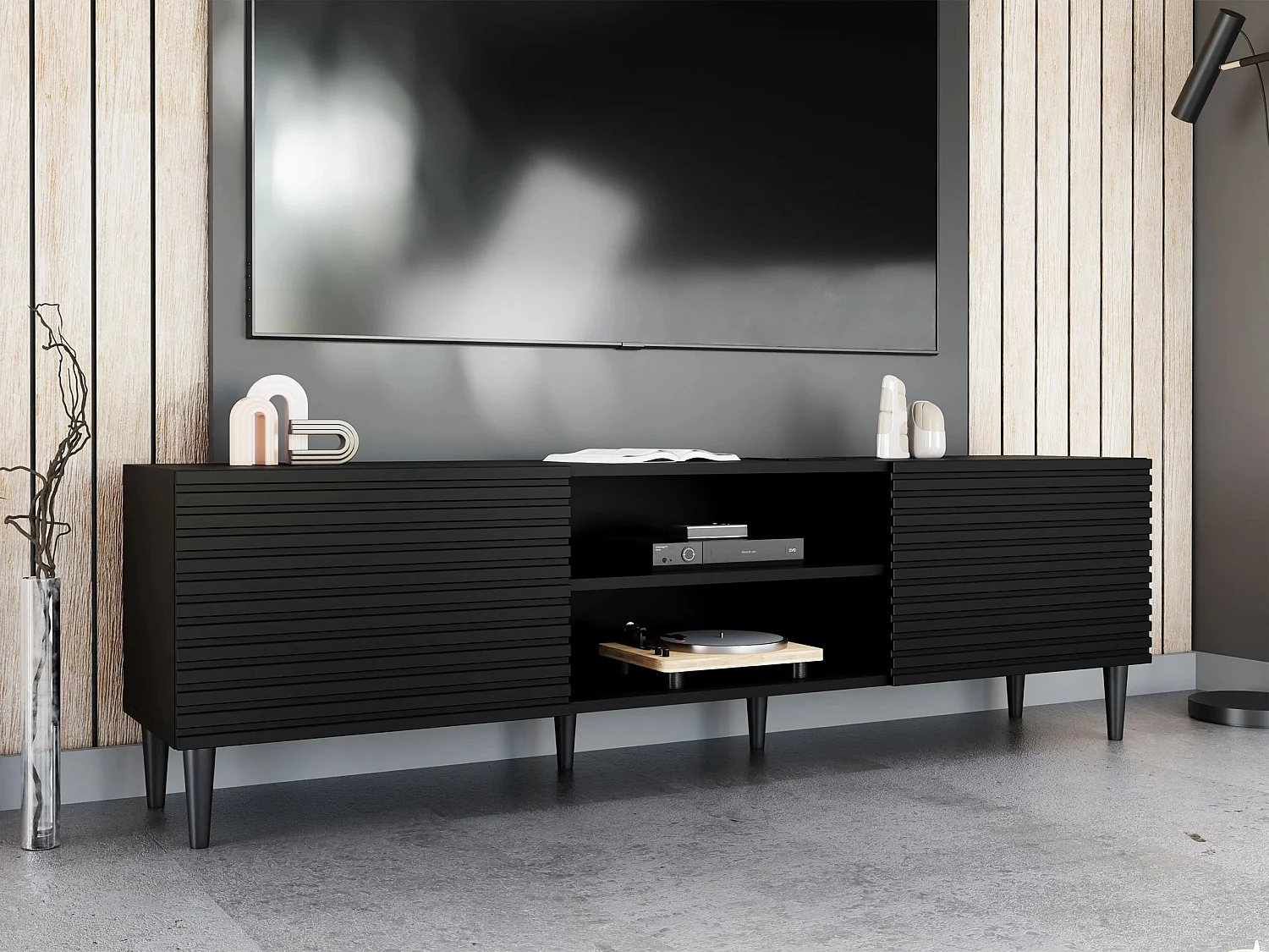 Mobile porta TV Comfivo Mavmono 106, Nero, 180x53x40cm