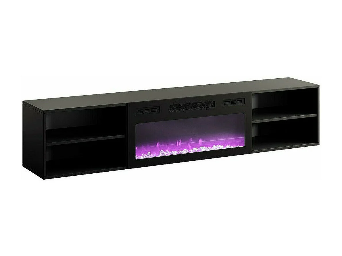 Mueble TV Charlotte 190, Negro, 180x39x33cm