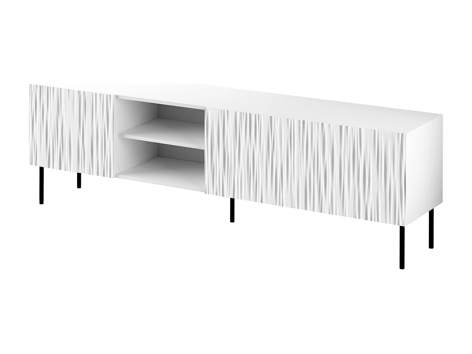 Mueble TV Charlotte K103, Negro|Blanco, Número de puertas: 4.00, 190x60x41cm