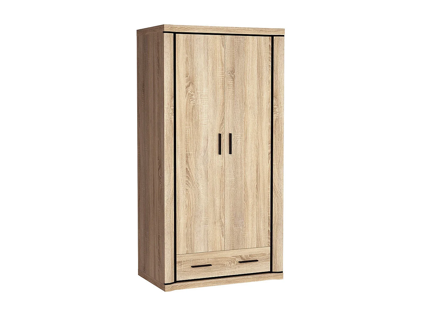 Armadio Lorelie 118, Sonoma quercia, 192x97x58cm, Porte armadi: Battenti