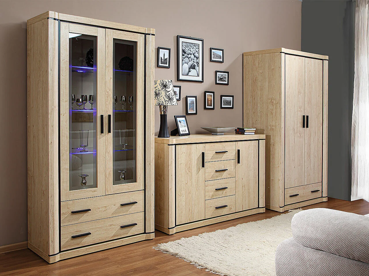 Armadio Lorelie 118, Sonoma quercia, 192x97x58cm, Porte armadi: Battenti