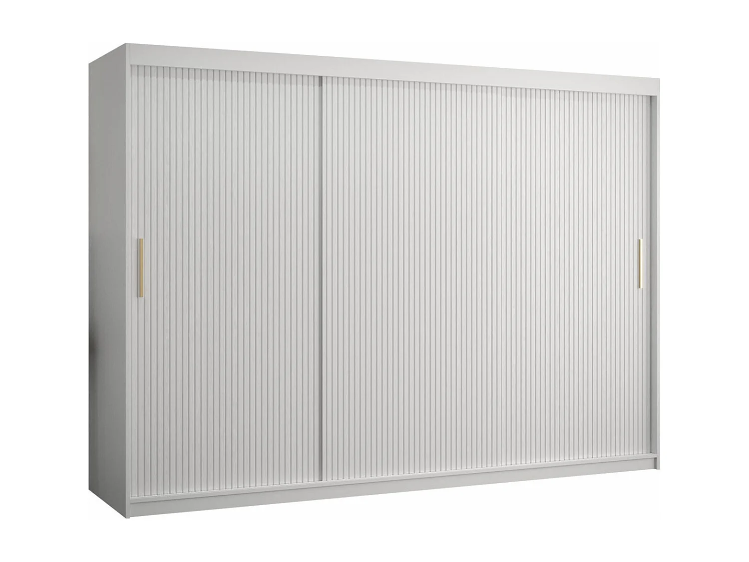 Armoire Anulio II, Blanc, 200x250x62cm, Portes d'armoire: Coulissantes