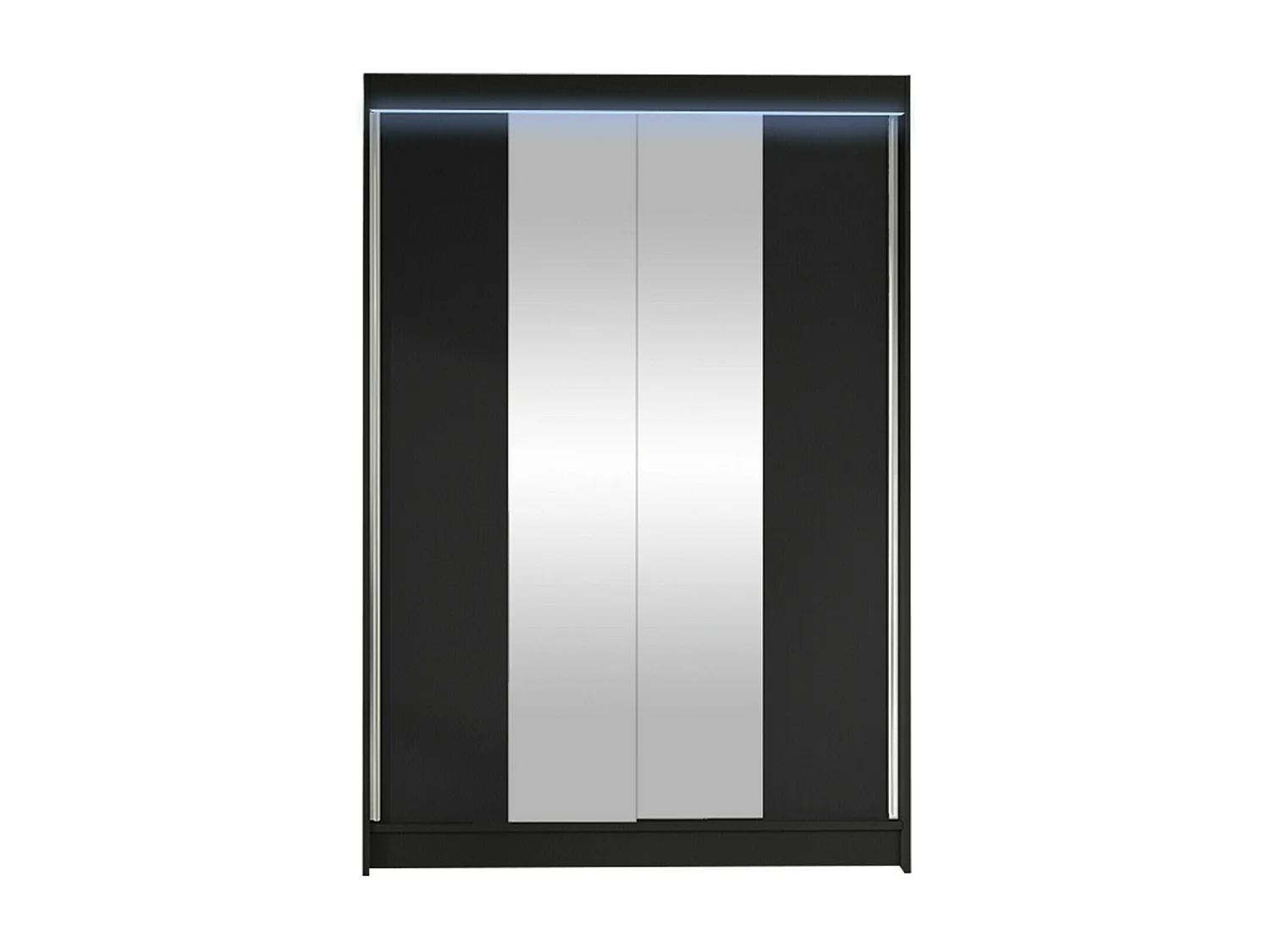 Armoire Closico 148, Noir, 200x120x58cm, Portes d'armoire: Coulissantes