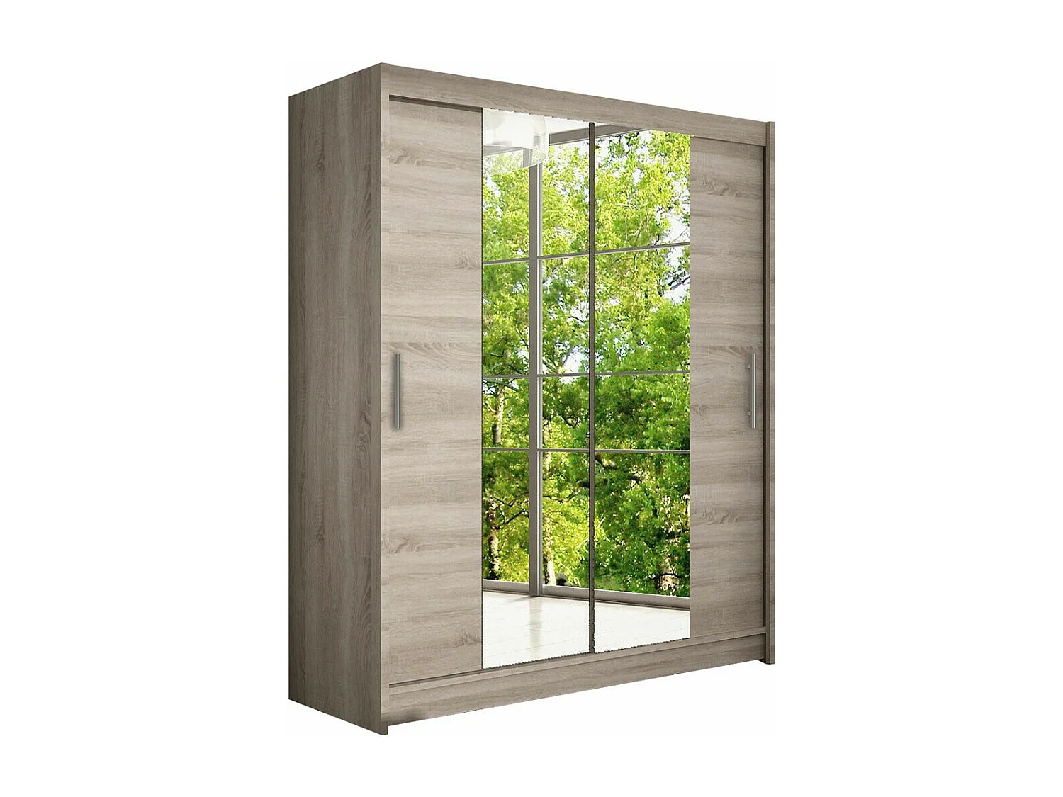 Armadio Closico 132, Tartufo quercia, 200x150x58cm, Porte armadi: Scorrevoli