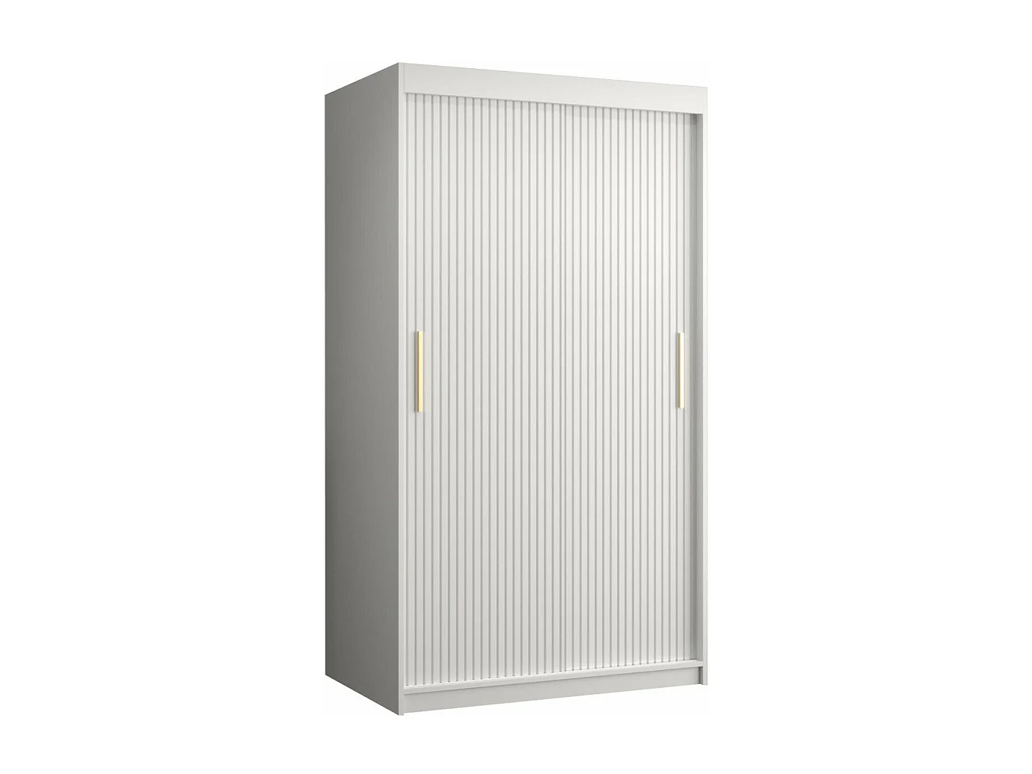 Armoire Elblaru 100, Blanc, 200x100x62cm, Portes d'armoire: Coulissantes