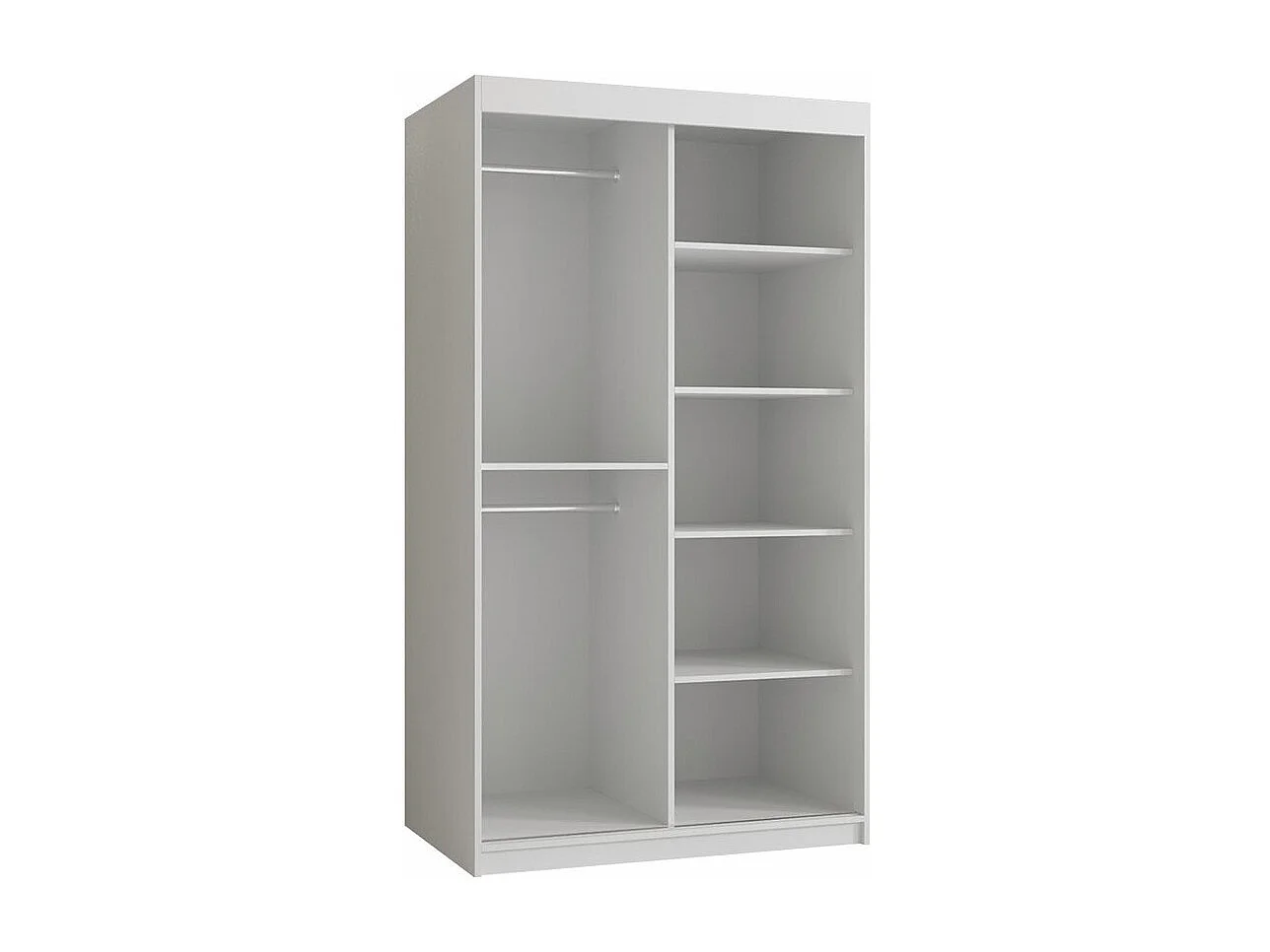 Armoire Elblaru 100, Blanc, 200x100x62cm, Portes d'armoire: Coulissantes