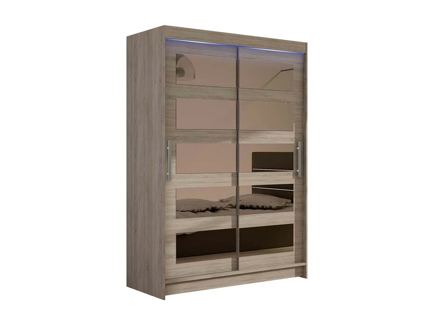Armoire Closico 111, Truffe chêne, 200x120x58cm, Portes d'armoire: Coulissantes