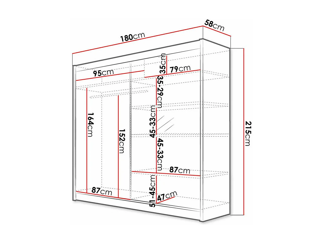 Roupeiro Closico 137, Número de prateleiras: 5, 22x18x6cm