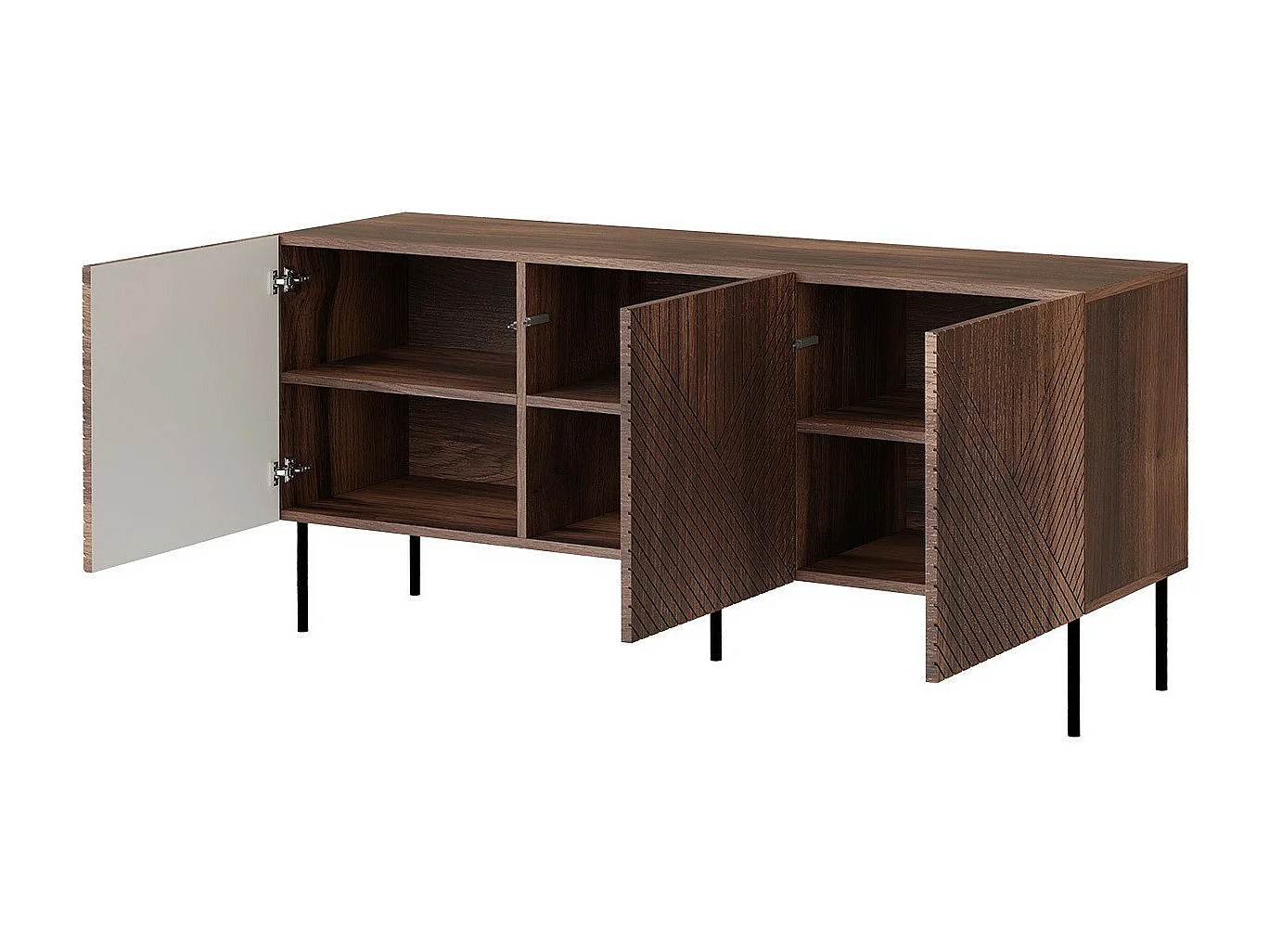 Armário Charlotte L100, Placa de aglomerado laminado, 70x150x42cm