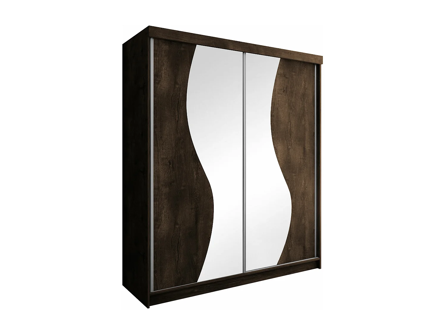 Armario Dover 105, Fresno oscuro, 200x200x62cm, Puertas de armario: Correderas