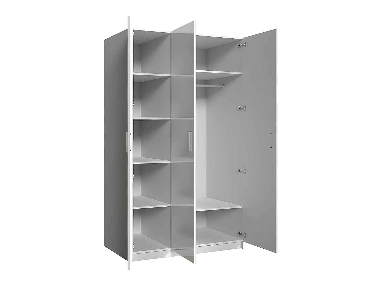 Armario Salmere 107, Blanco|Rosa brillante|Blanco brillante, 198x120x55cm