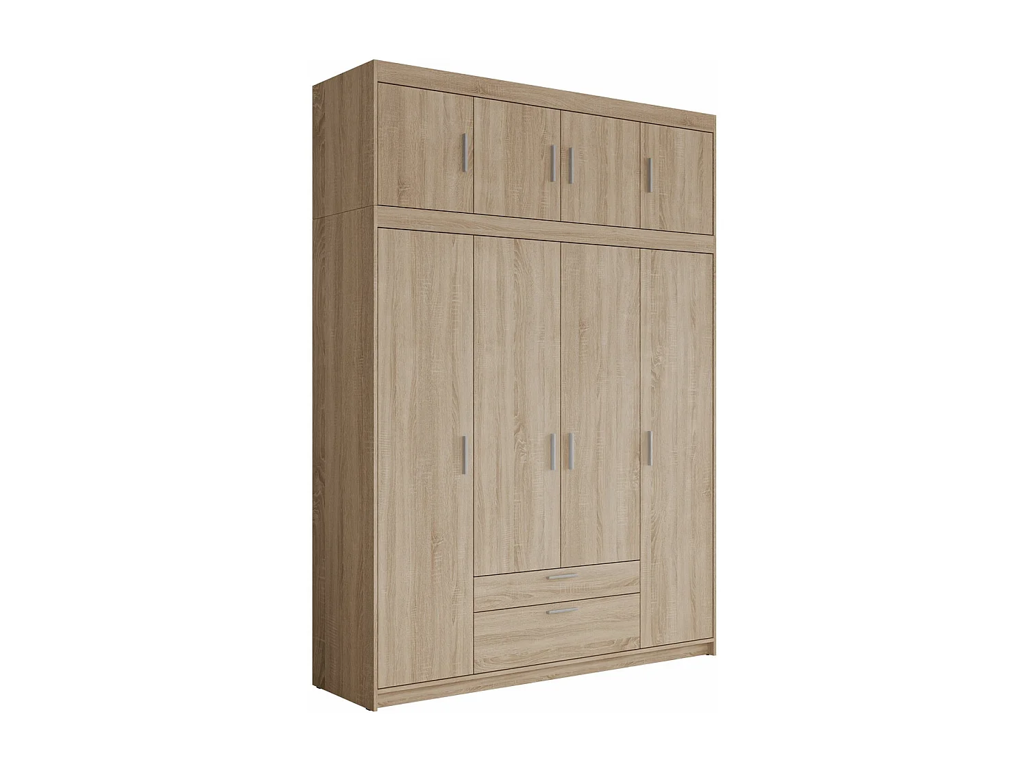 Armoire Novduni 106, Sonoma chêne, 246x176x53cm, Portes d'armoire: Avec des charnières