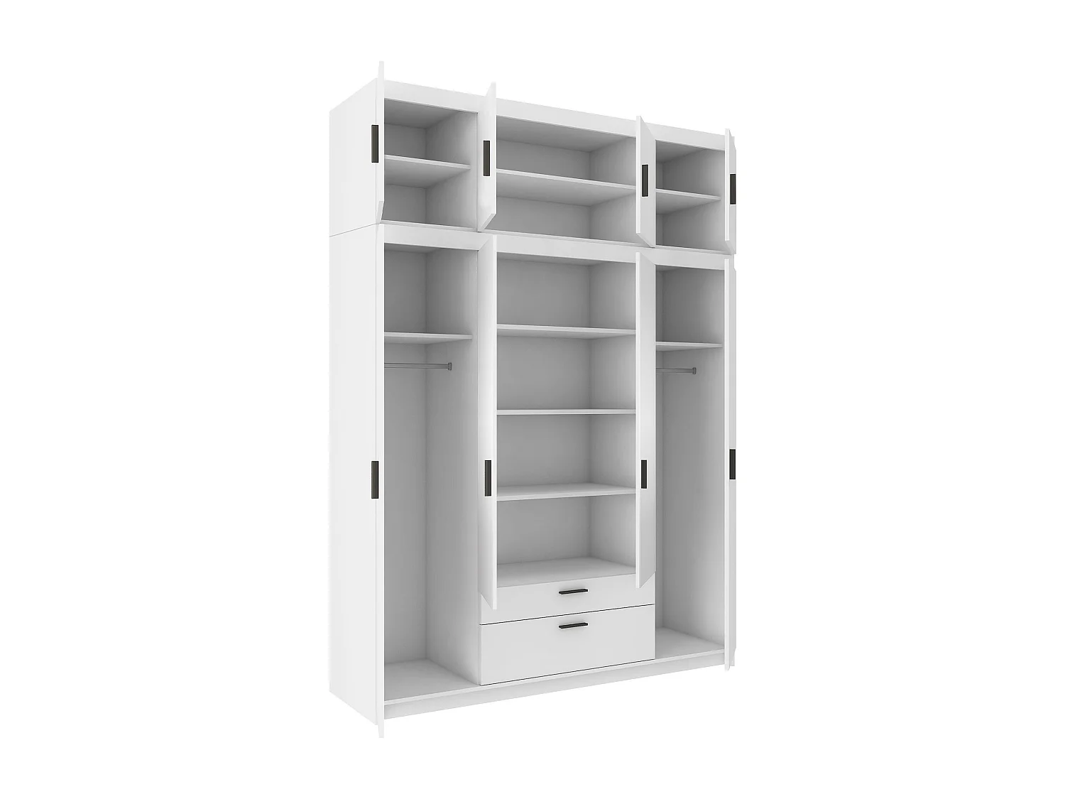 Armoire Novduni 106, Sonoma chêne, 246x177x53cm, Portes d'armoire: Avec des charnières